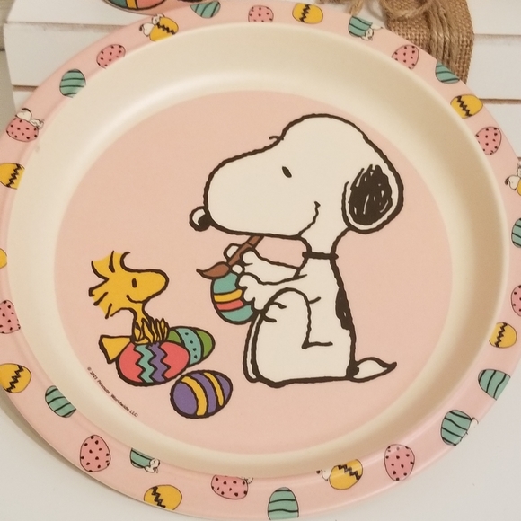 Peanuts Easter Holiday Snoopy Kids Eating Set New - Picture 2 of 4
